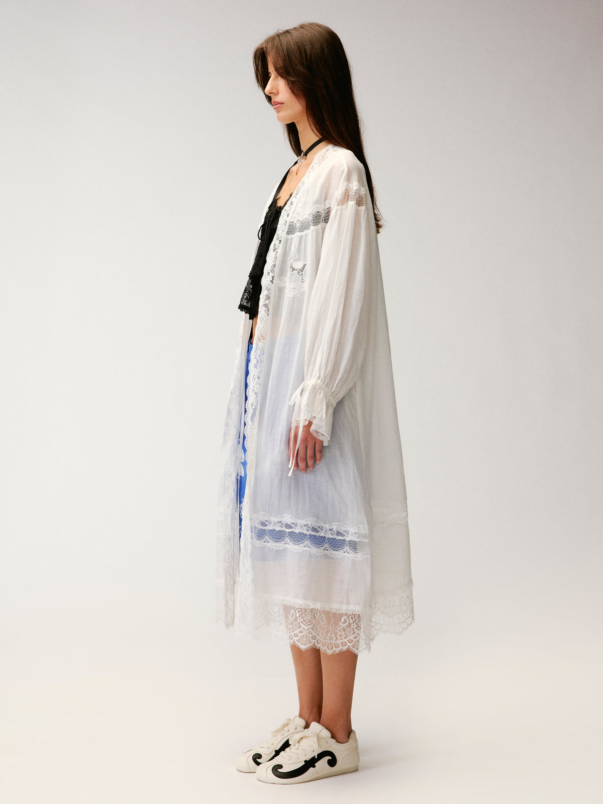 Lace embroidered tea dress