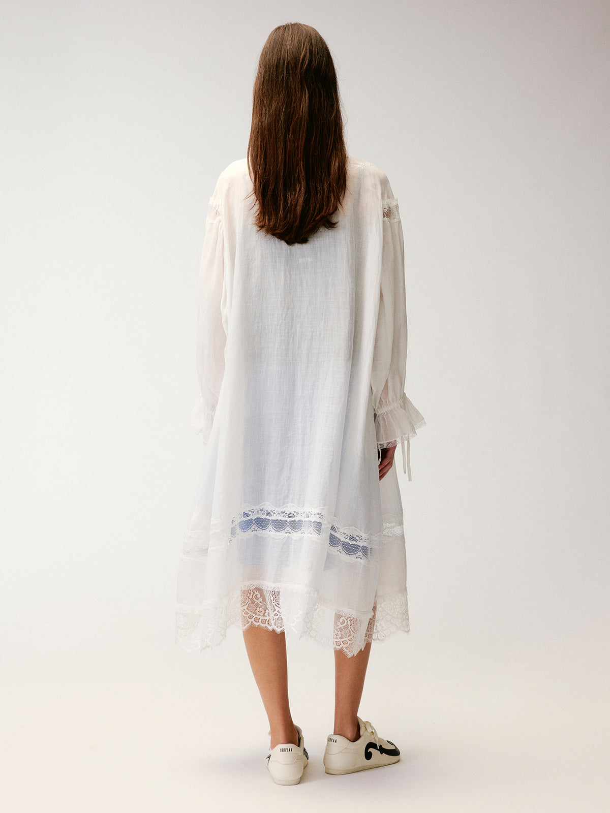 Lace embroidered tea dress