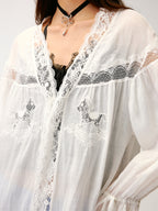 Lace embroidered tea dress