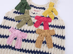 Hand-crocheted bow knit vest dress