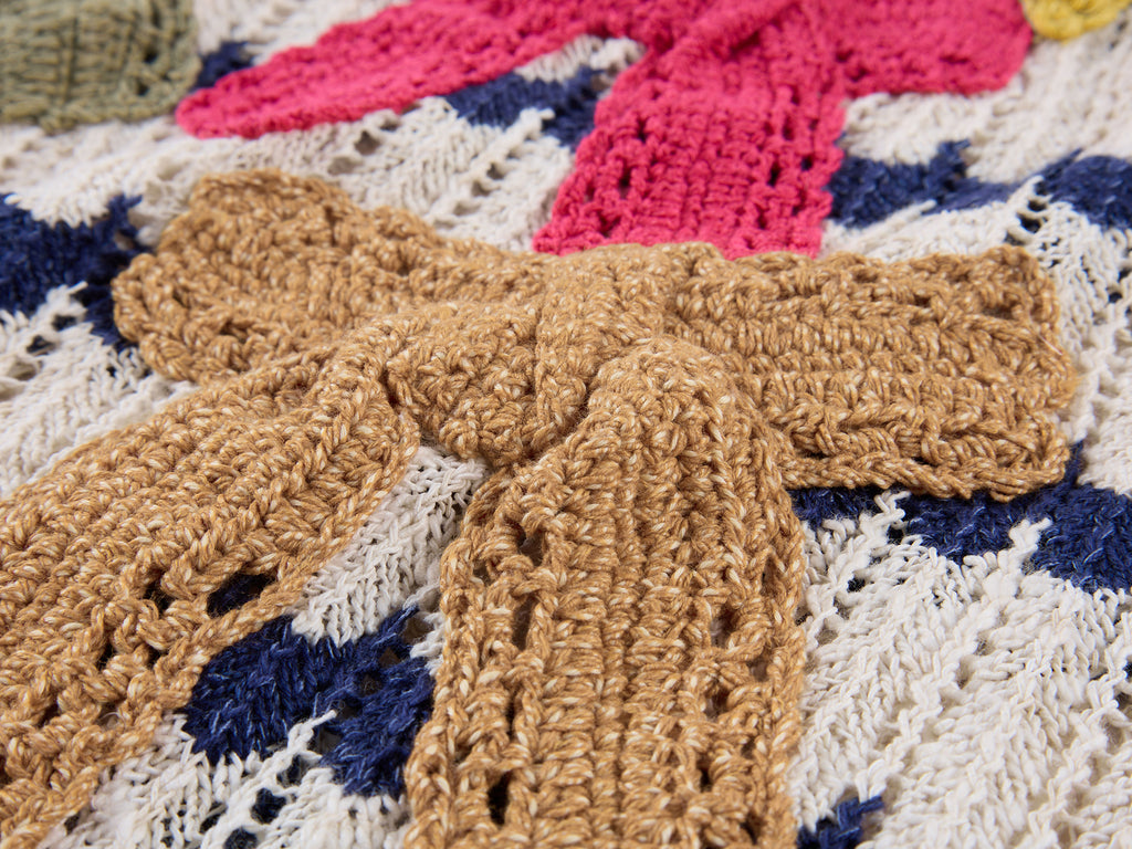 Hand-crocheted bow knit vest dress