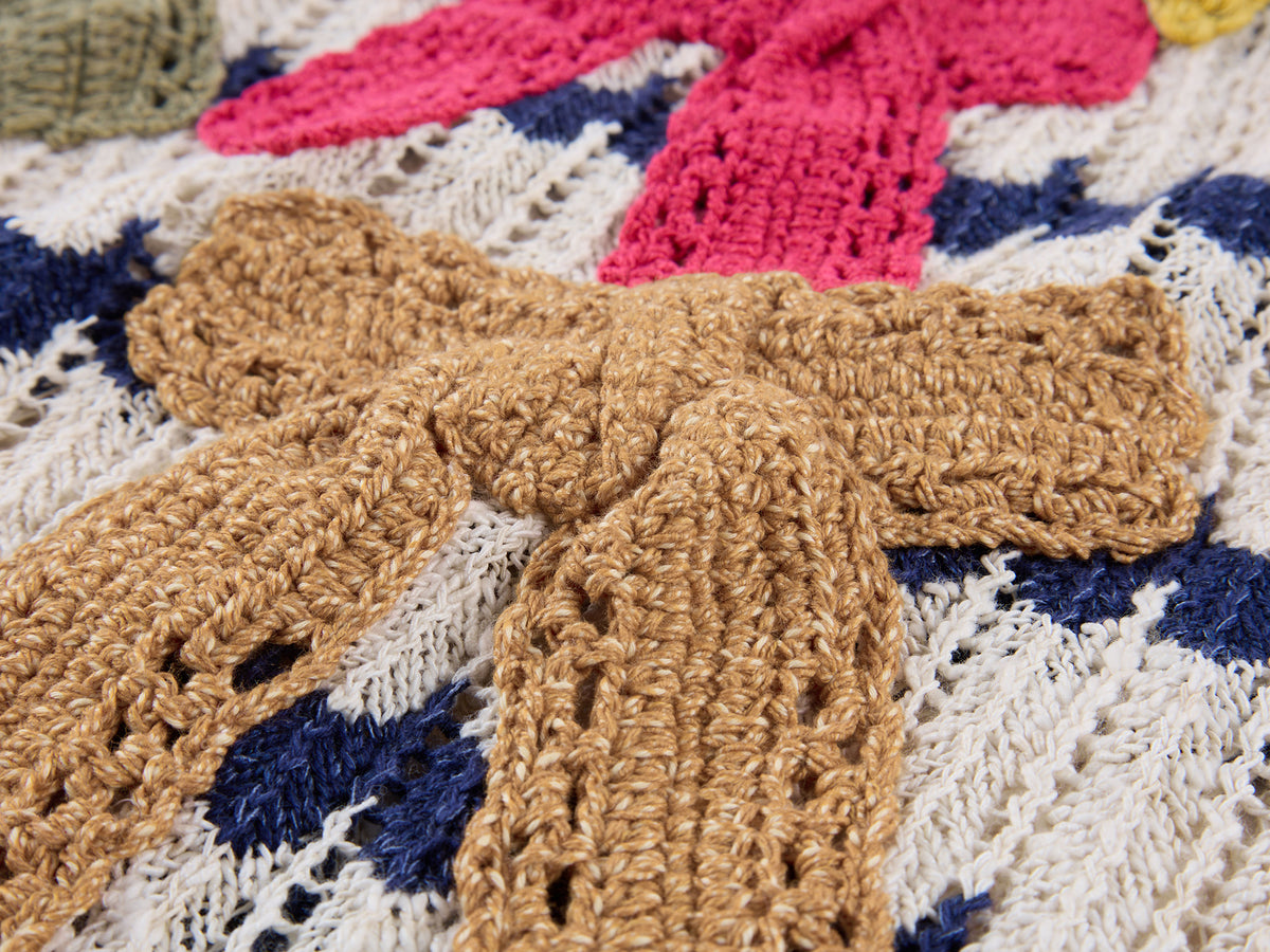 Hand-crocheted bow knit vest dress