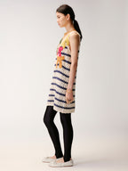 Hand-crocheted bow knit vest dress