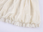 Openwork embroidered wool-blend skirt