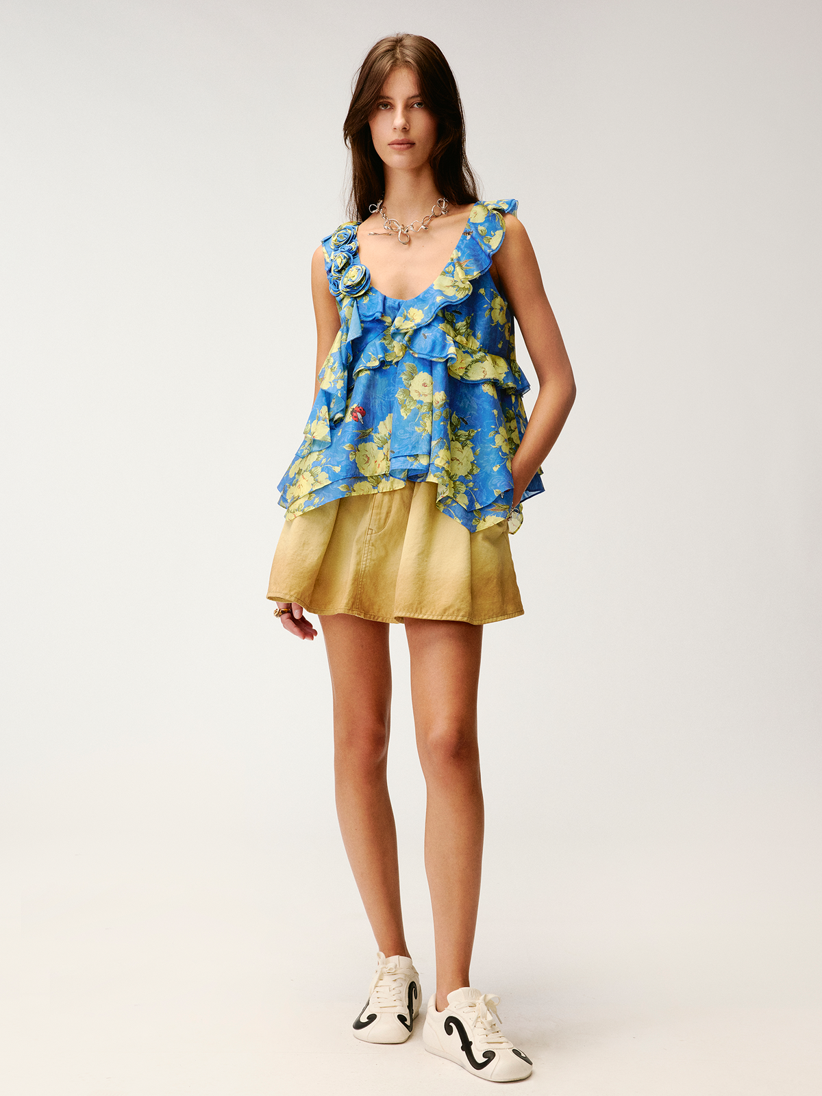 3d floral appliqué cami