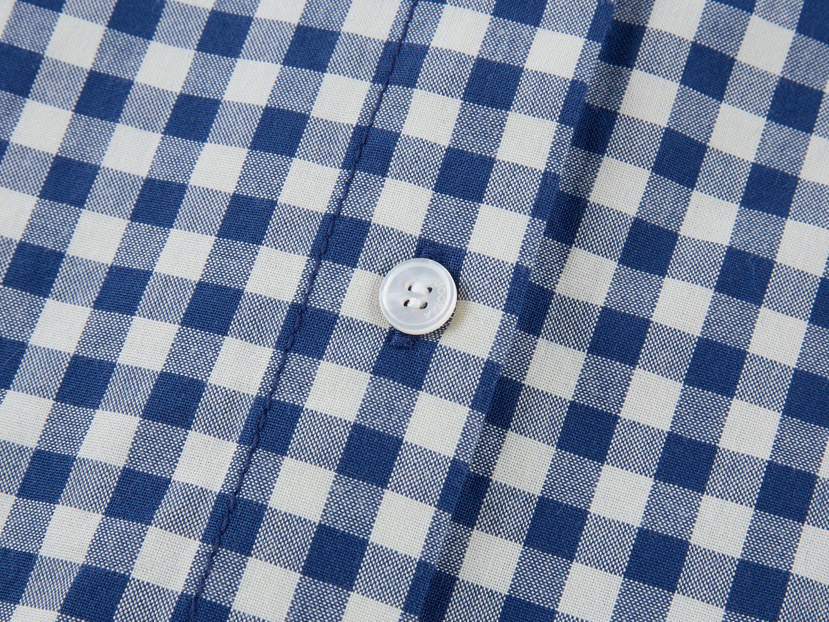 Rocking horse motif lace trims spliced plaid shirt