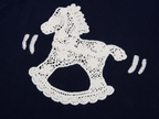 Handcrafted dynamic rocking horse knit T-shirt