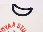 Carnival flock print and foil-stamped ringer T-shirt