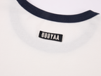 Carnival flock print and foil-stamped ringer T-shirt