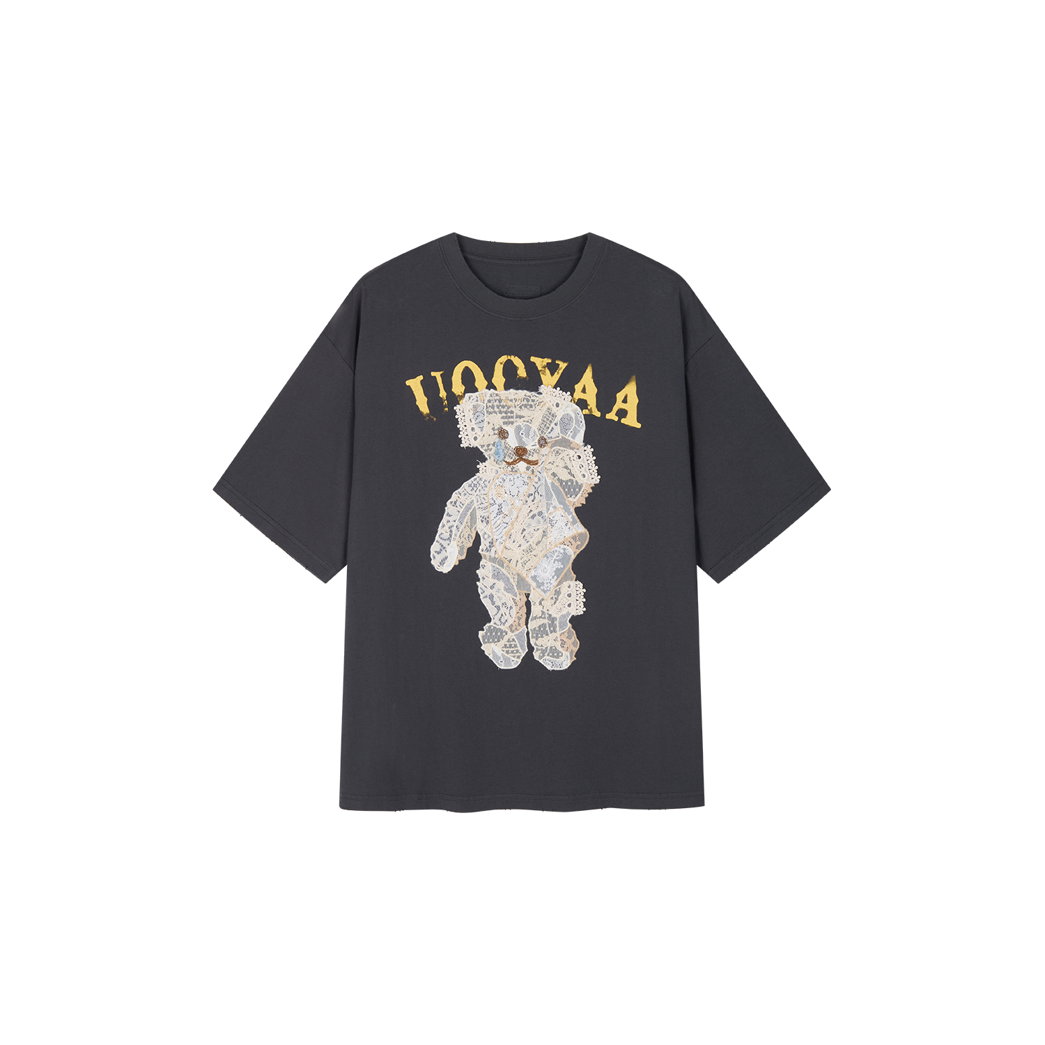 Lace appliqué embroidered T-shirt