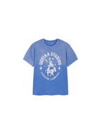 Carnival flock print and foil-stamped T-shirt