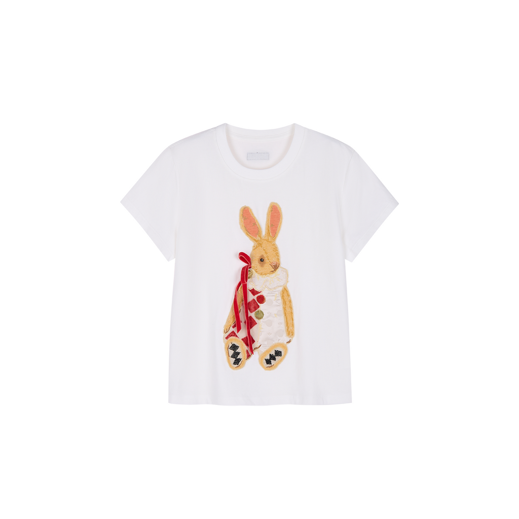 Carnival bunny appliqué T-shirt