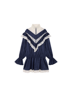 Lace spliced half-zip sporty dress