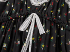 Insect and floral motif lace spliced camisole dress