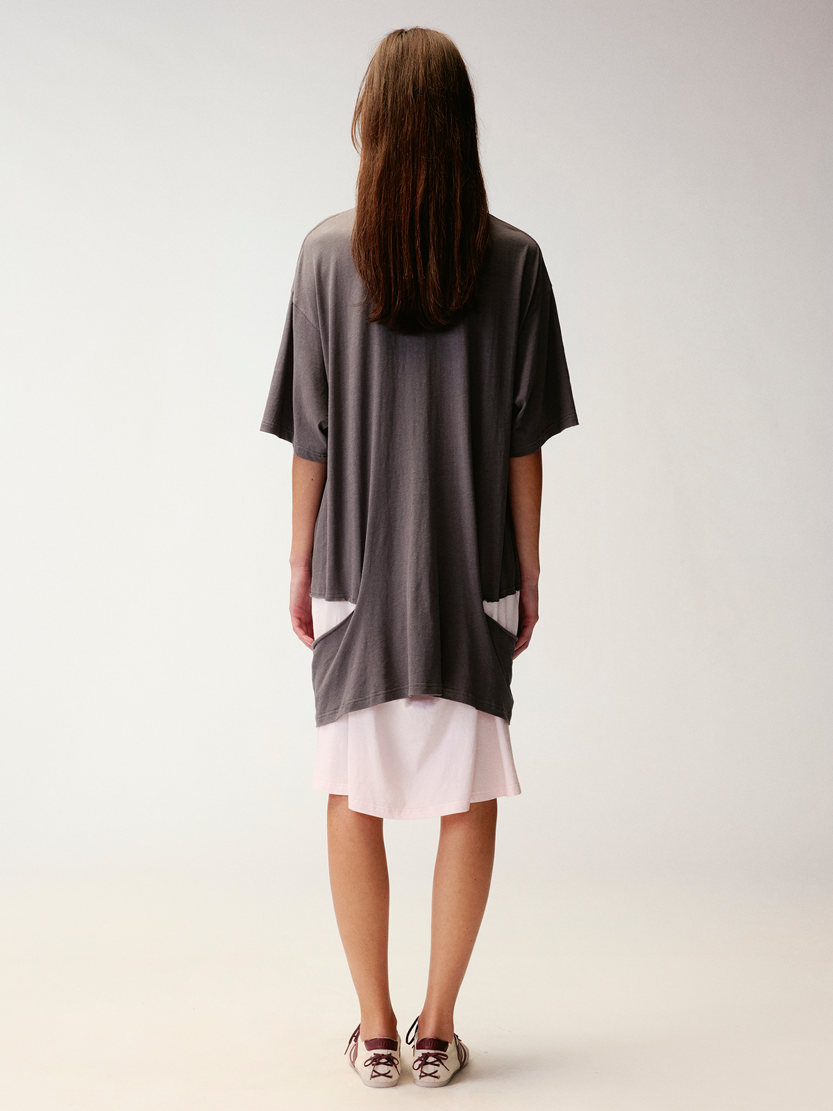 Fantasy cat print faux two-piece T-shirt dress