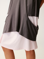 Fantasy cat print faux two-piece T-shirt dress