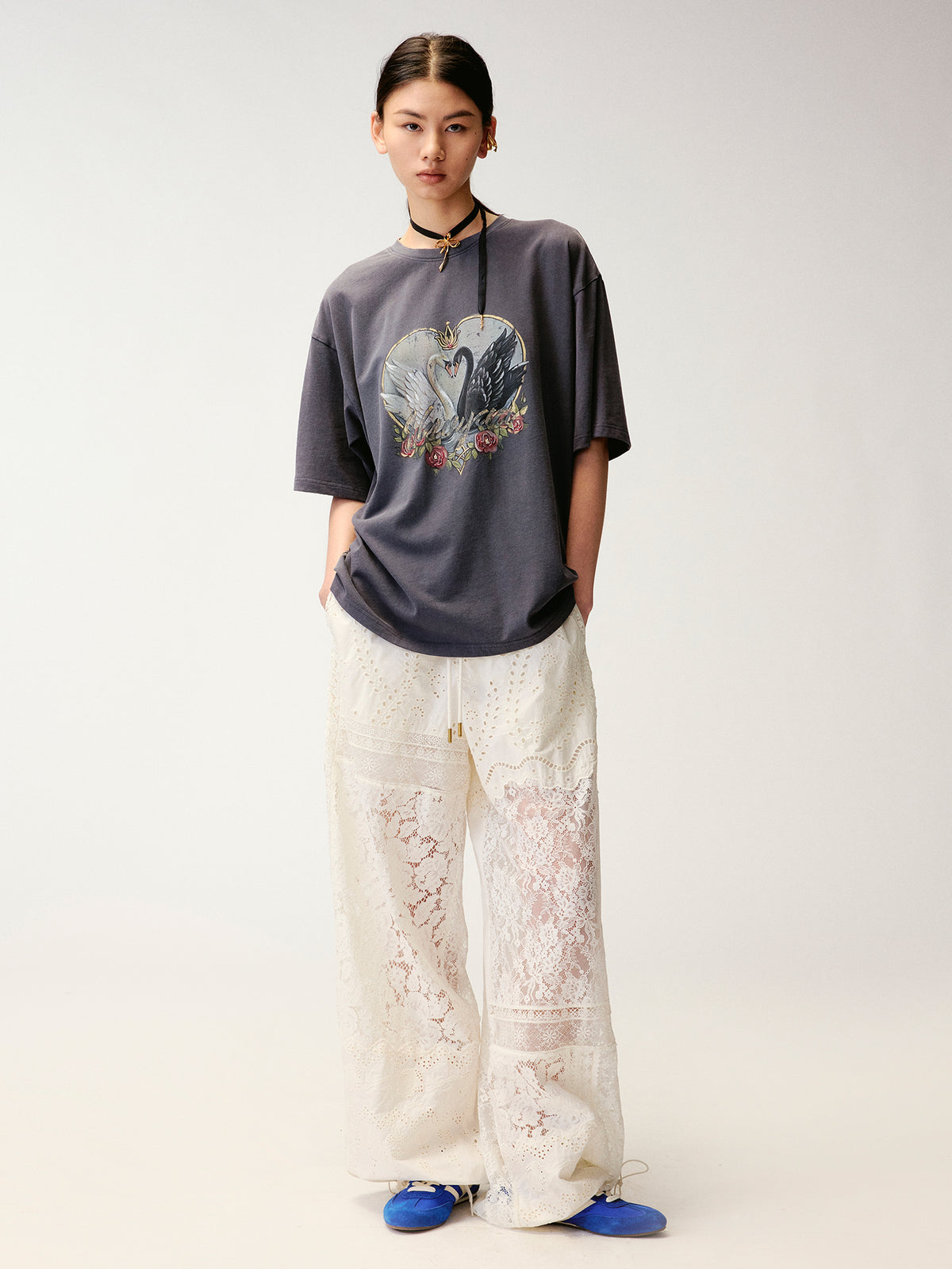 Lace Patchwork Cargo Pants