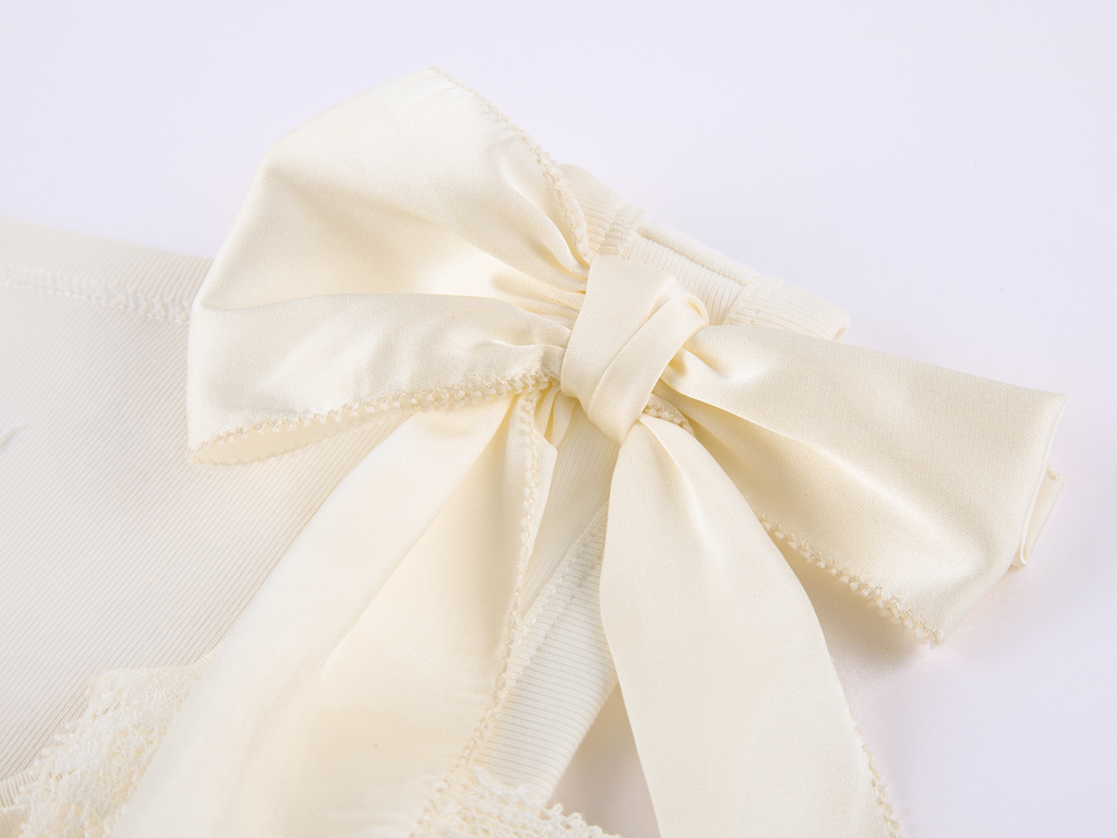 3d satin lace bow cami