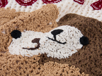 Hand-crocheted cutout teddy bear knit T-shirt