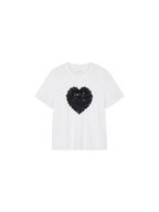 Heart lace swan beaded T-shirt