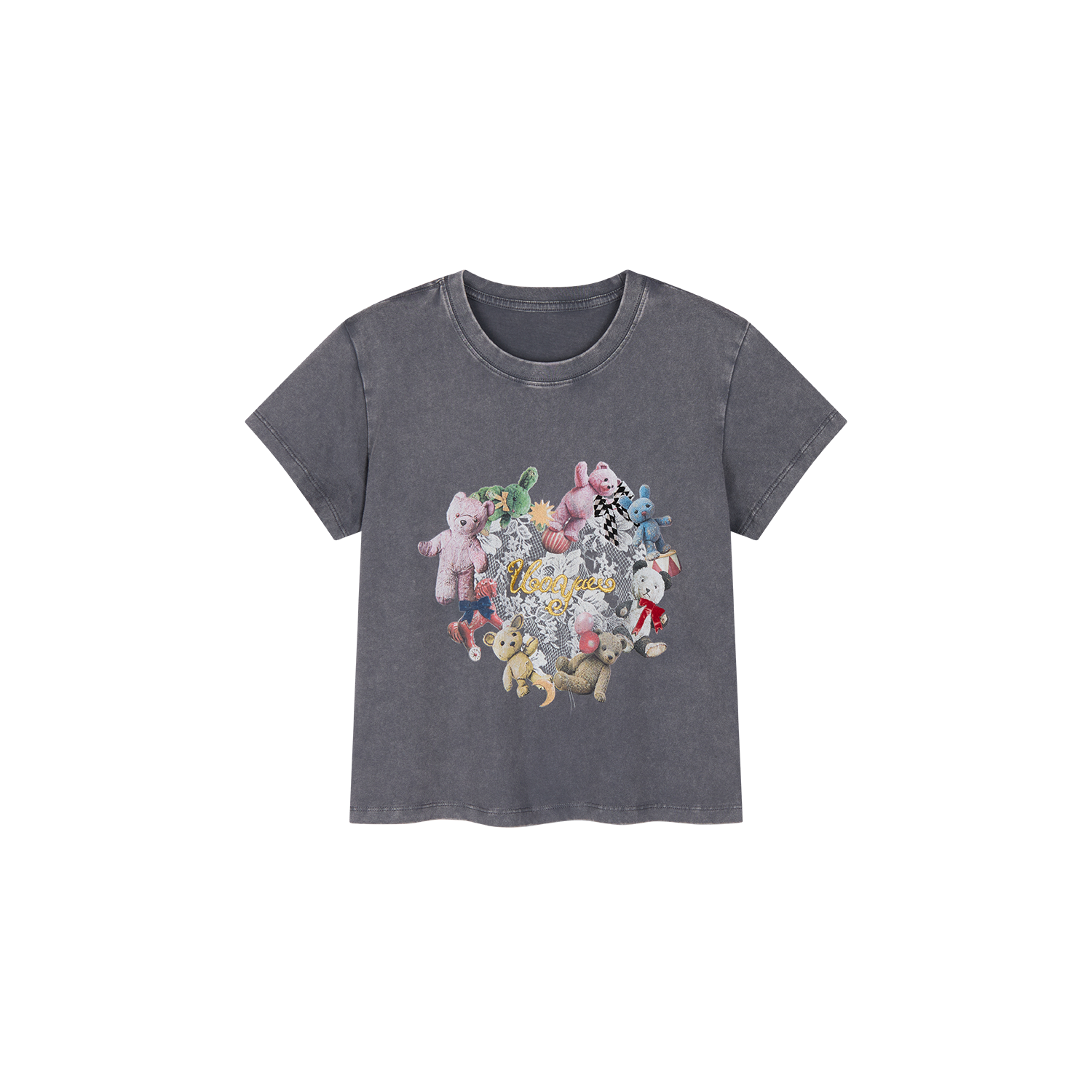 Embroidered heart bear T-shirt