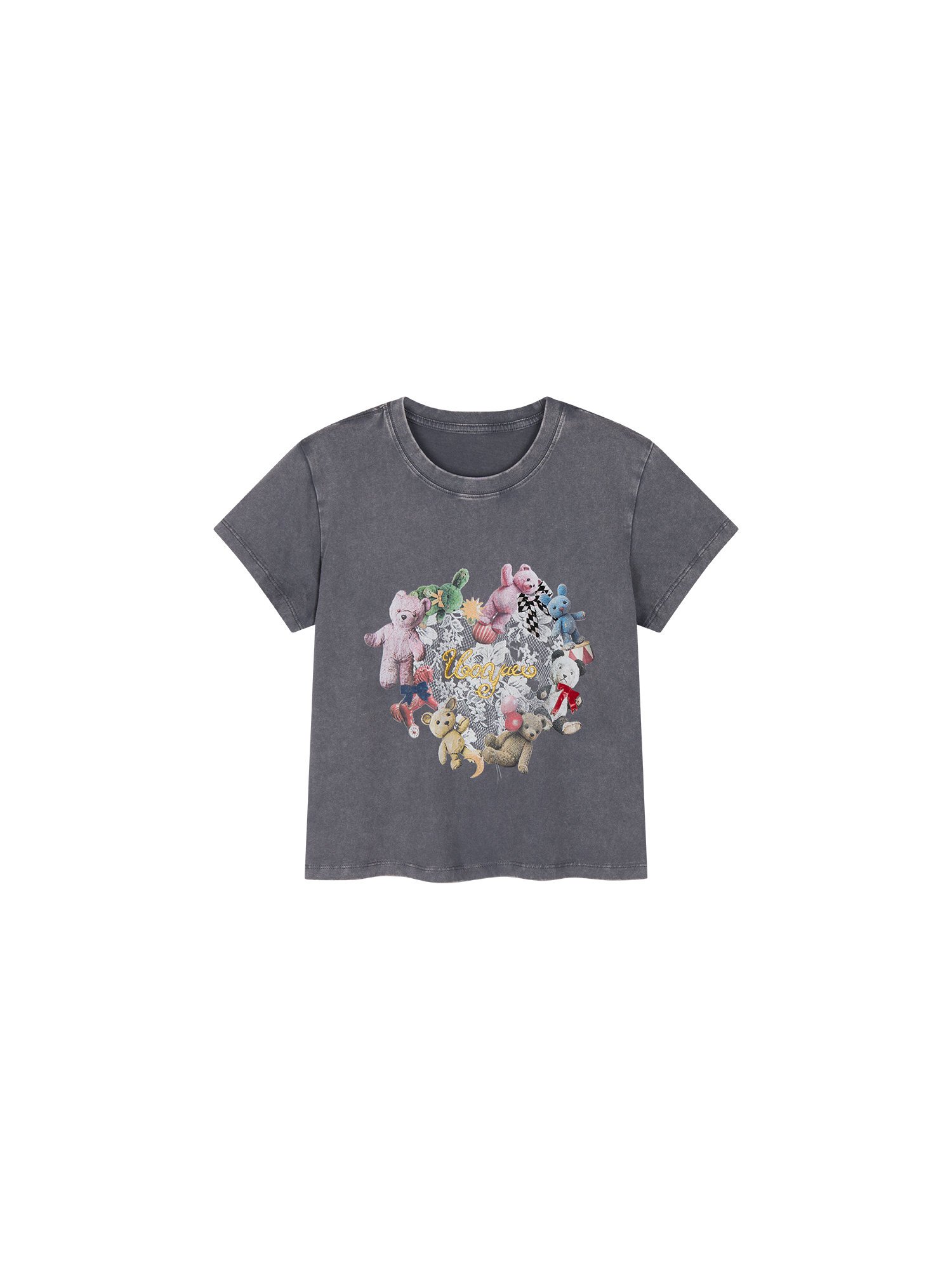 Embroidered heart bear T-shirt