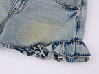 Ruffled hem denim shorts