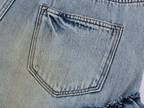 Ruffled hem denim shorts