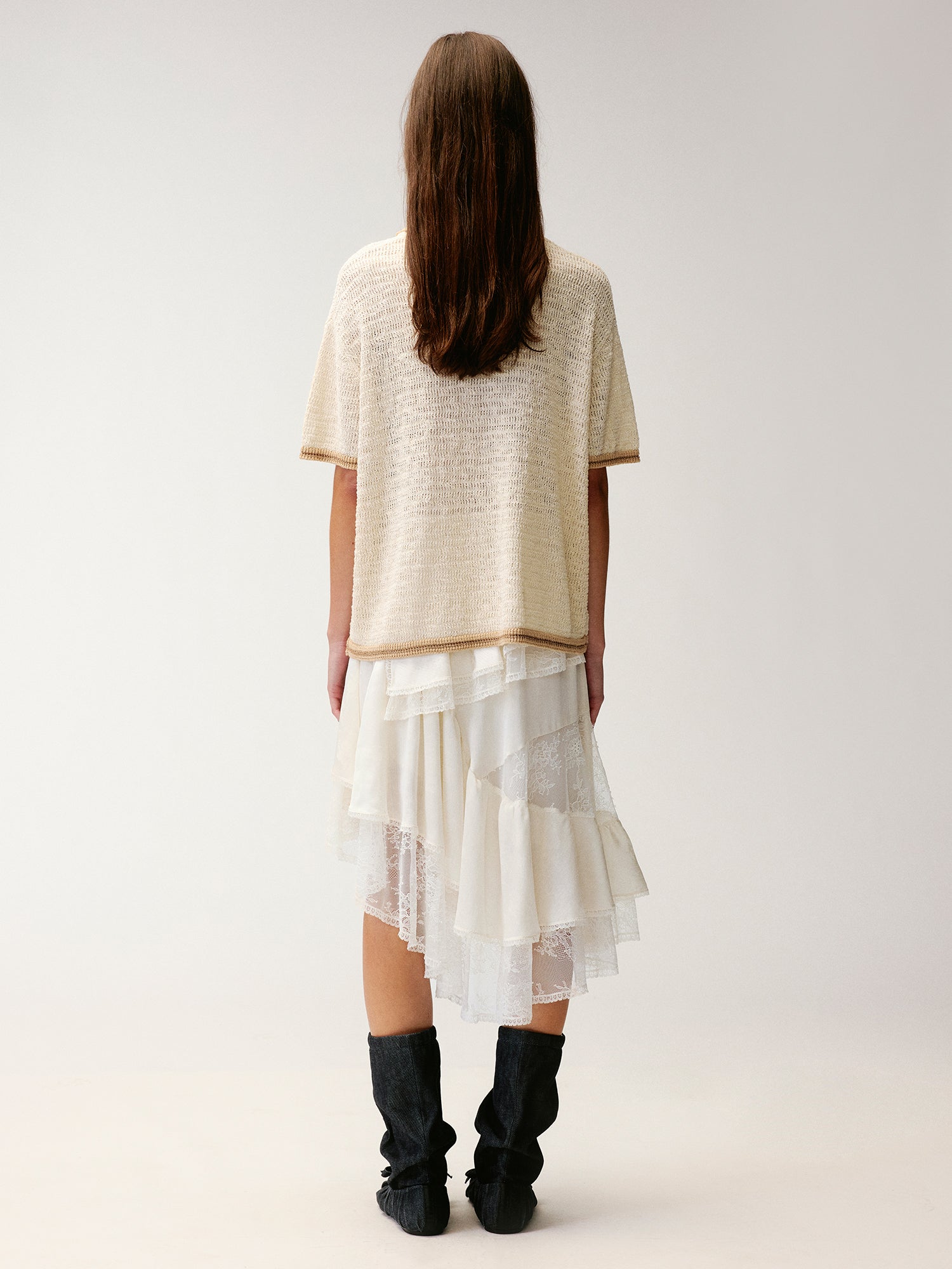 Hand-crocheted insect and floral cardigan