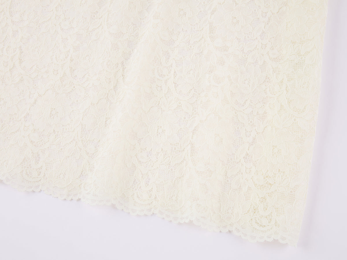 Polo collar lace cutout embroidered patchwork T-shirt