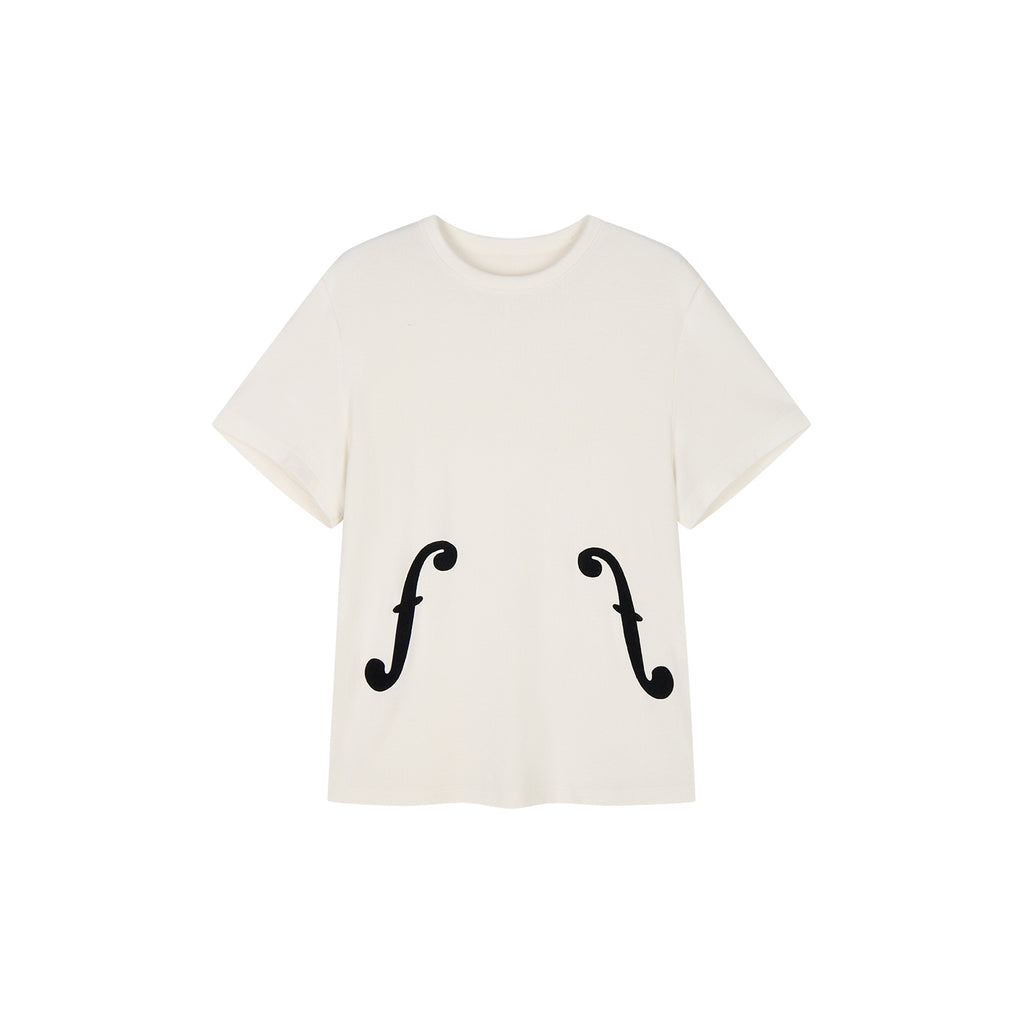 Youthful Flocked Note Graphic T-Shirt