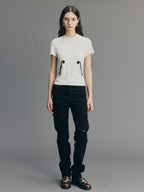 Youthful Flocked Note Graphic T-Shirt