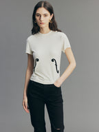 Youthful Flocked Note Graphic T-Shirt