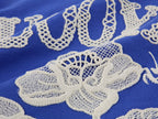 Lace insect and floral motif ringer T-shirt