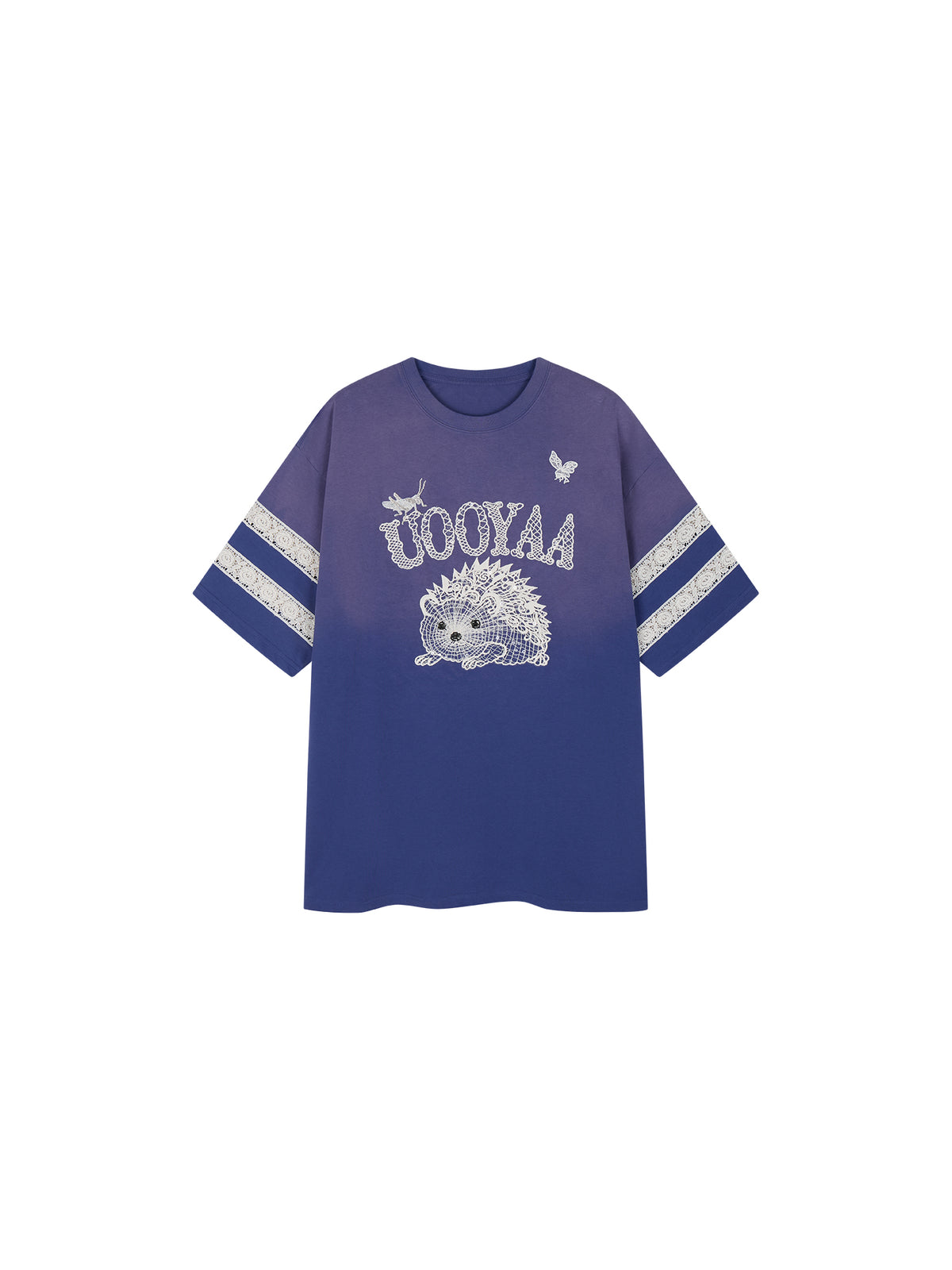 Lace embroidered hedgehog T-shirt