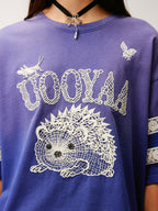 Lace embroidered hedgehog T-shirt