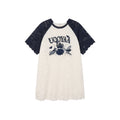 Insect and floral motif raglan sleeve lace dress
