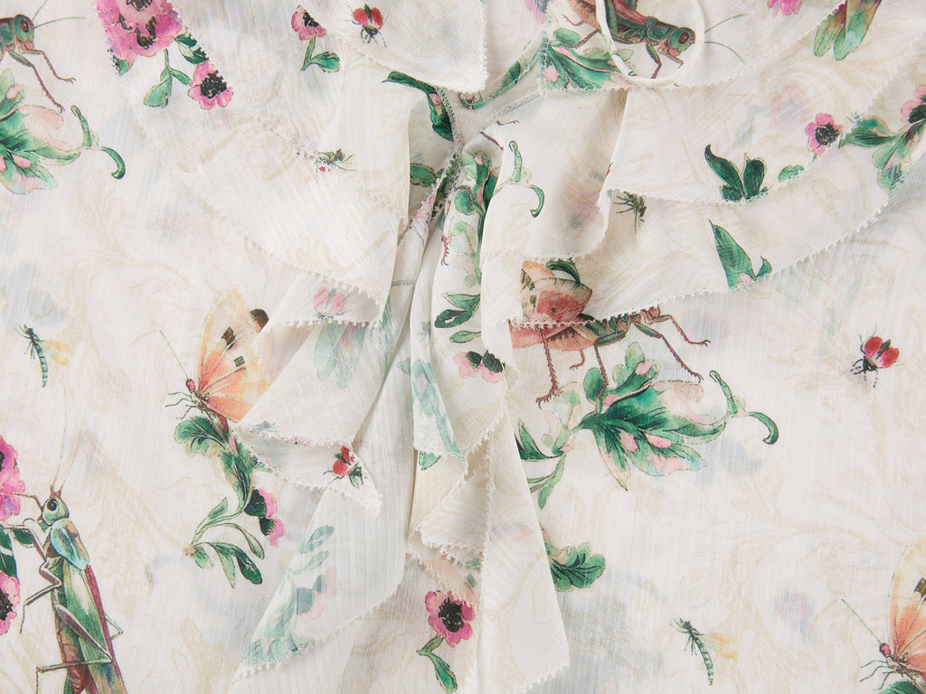 Insect and floral print dress