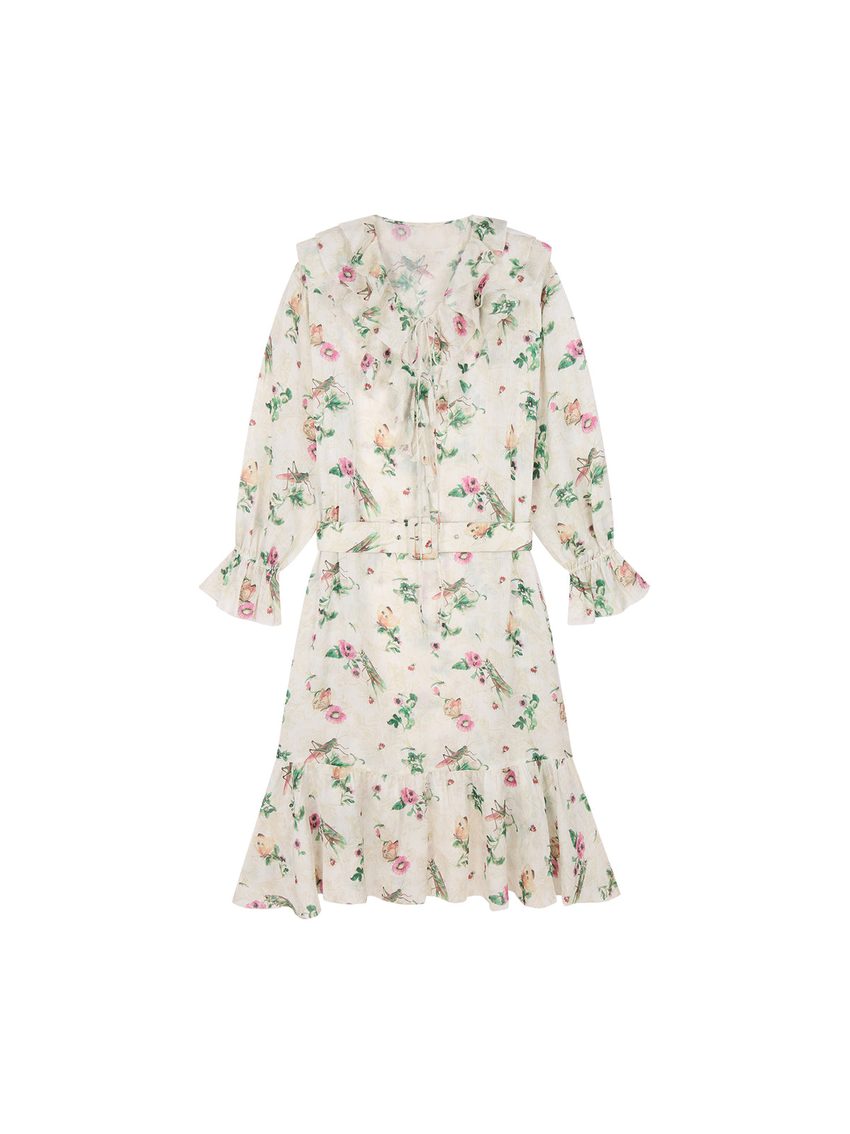Insect and floral print dress