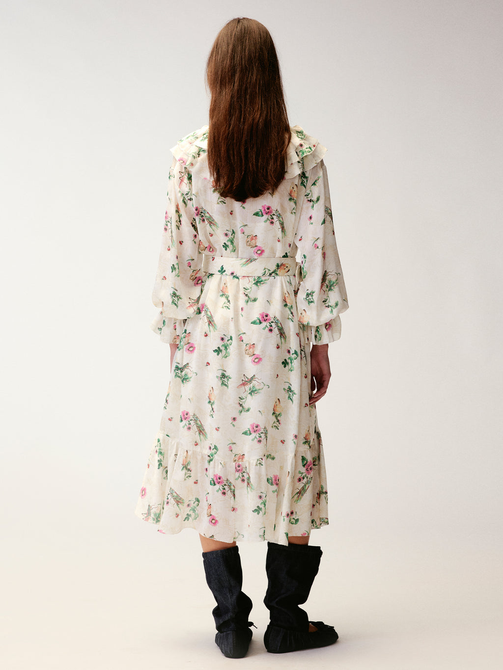 Insect and floral print dress