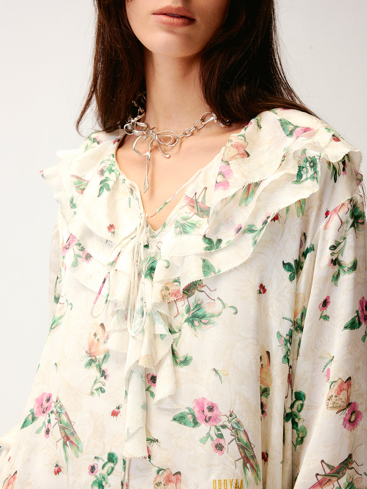 Insect and floral print dress