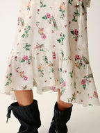 Insect and floral print dress