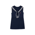 Sailor collar cutout knit vest dress