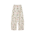 Insect and floral print curved pants