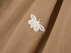 Lace insect and floral cutout embroidered shorts