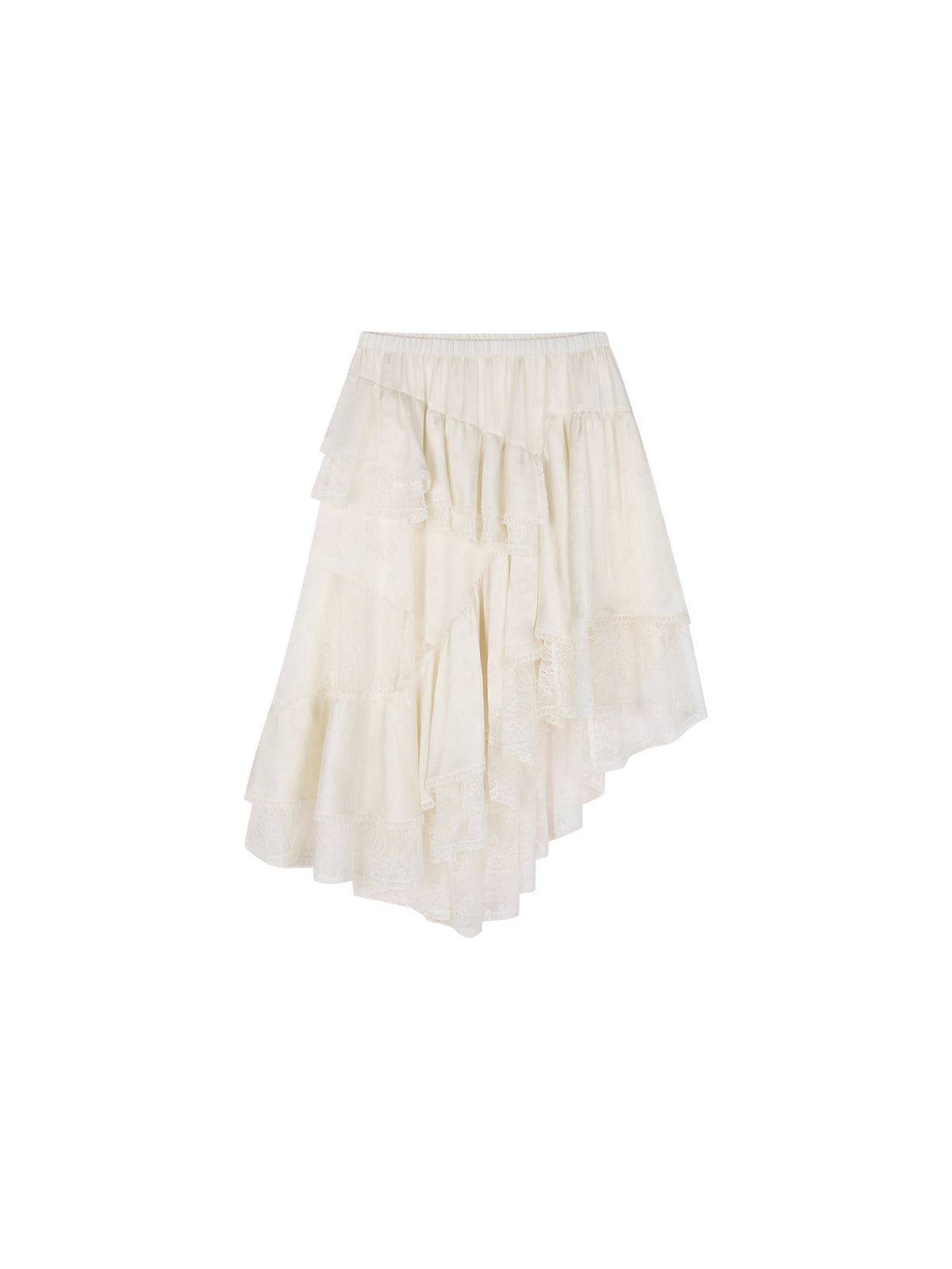 Irregular lace patchwork skirt