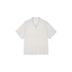 Lace Patchwork Cuban Collar T-Shirts