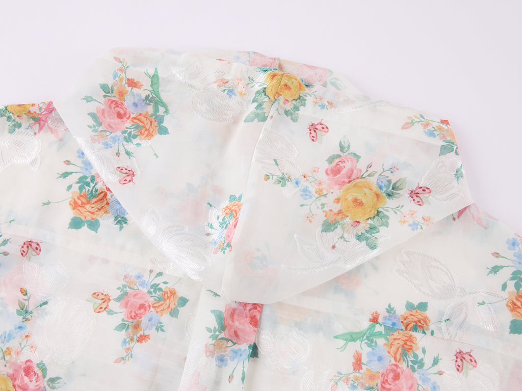 Vintage Wallpaper Print Hooded Shirt