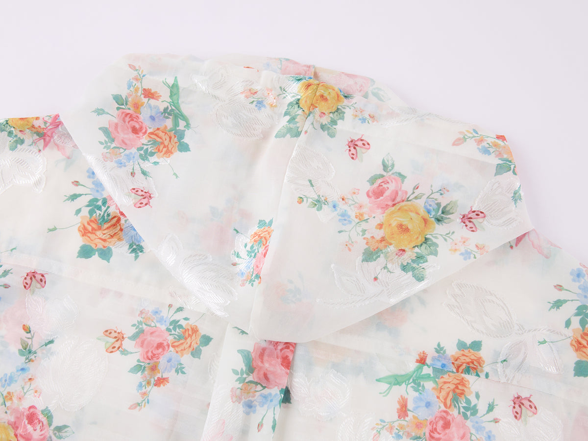 Vintage Wallpaper Print Hooded Shirt