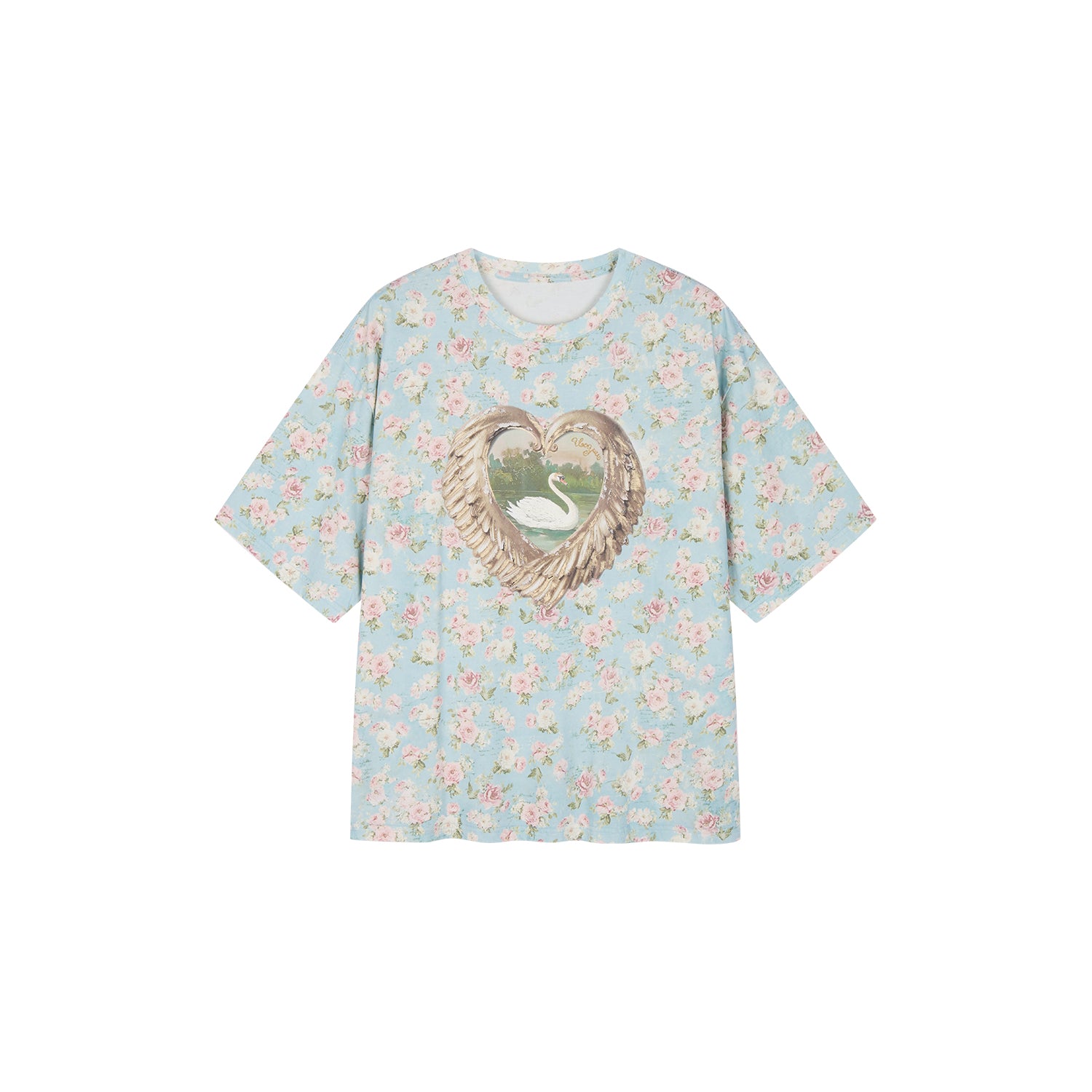 Swan Graphic Print Cotton T-shirt
